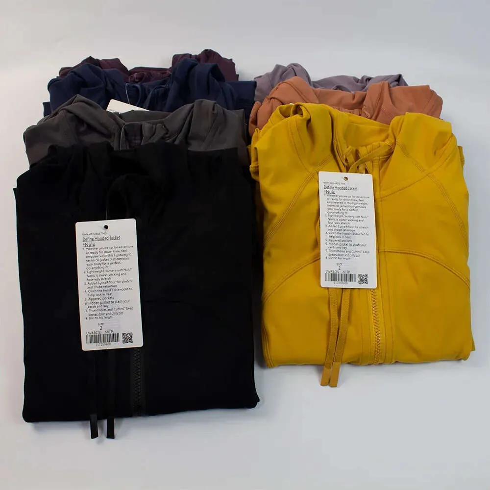 Lu Align Coat Hoody Jacket T-Shirt Hoodie Define Full Women Zipper Long Sleeve Shirts Fitness Crop Top Gym Clothes Workout Lemon LL Jogger Lu-08 2024