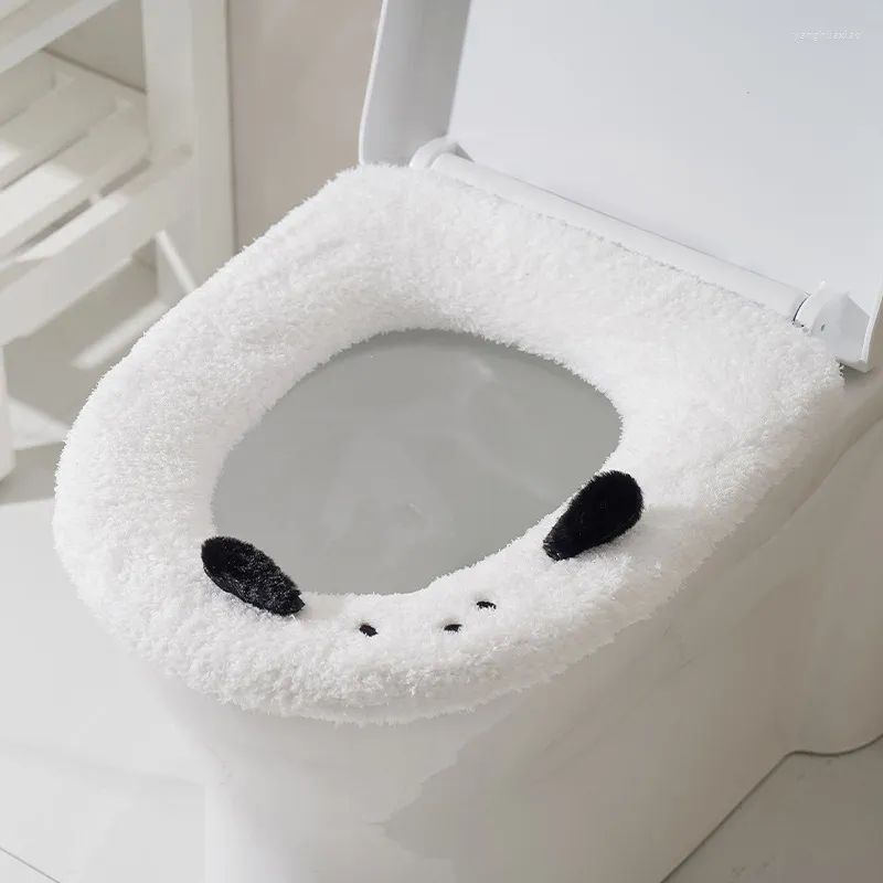 Housses de siège de toilette, coussin en peluche épais, avec poignée, ensemble lavable, vente en gros, hiver