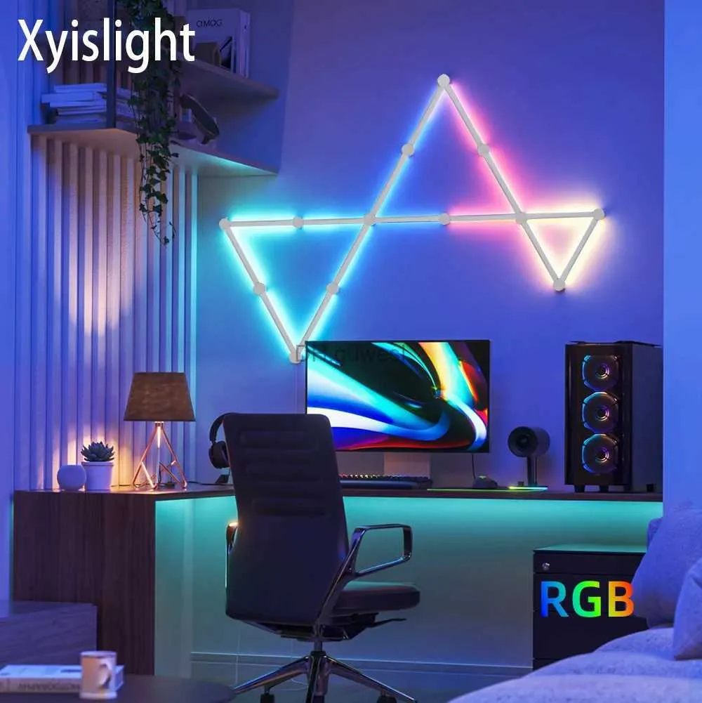 Ночные огни НОВАЯ светодиодная мозаичная лампа RGB WiFi Пикап Лампа DIY Атмосфера Ночной свет для киберспорта Гостиная Фоновое освещение Украшение YQ240207