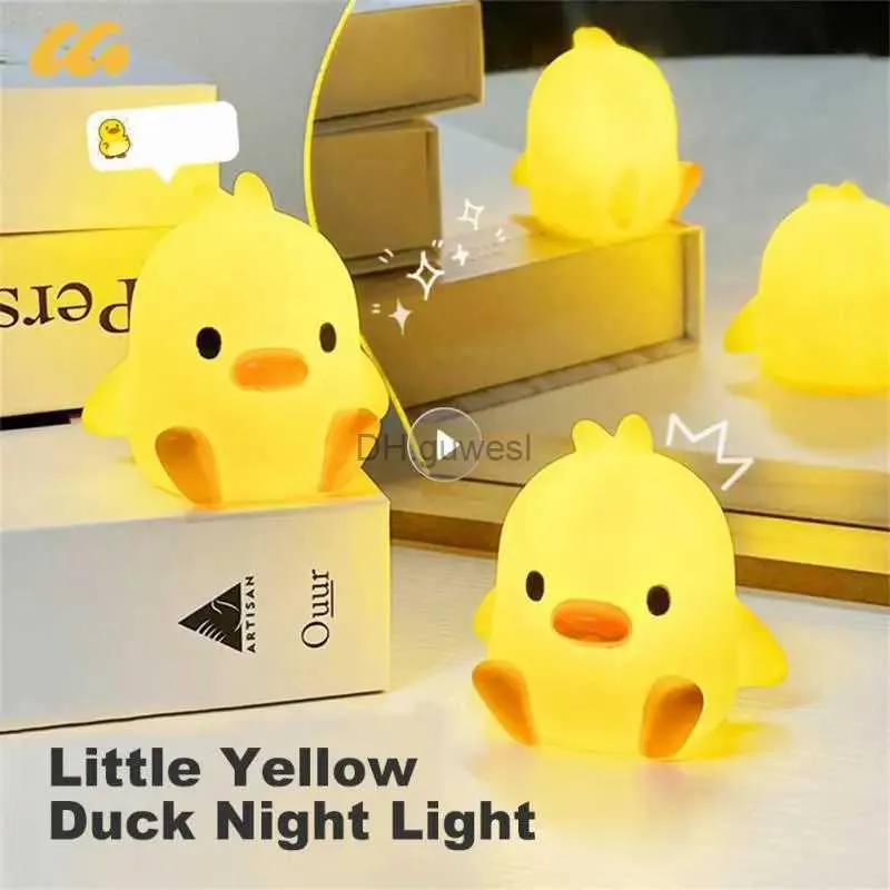 Luci notturne Cartoneon Duck Light Night Nerd Animal Light Night Light Lampada con luce del desktop su luce addormentata YQ240207