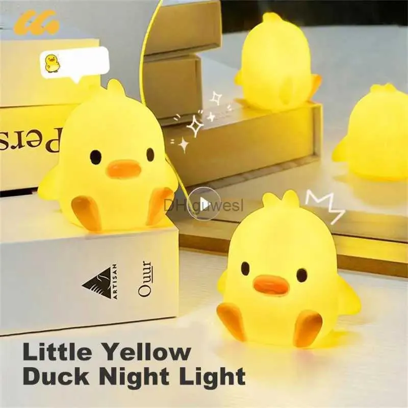 Luzes noturnas desenho animado pato noite Nerdy Animal Night Lightide de cabeceira com ornamento de desktop leves iluminação Nightlights YQ240207