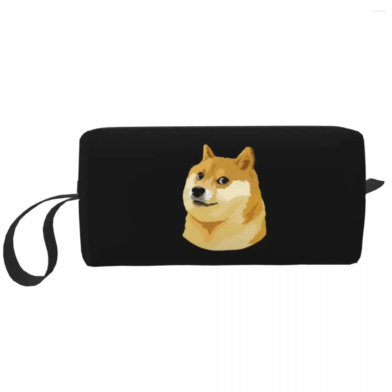 Kozmetik Çantalar Doge Coin Dogecoin Kripto para birimi makyaj çantası Seyahat Erkekler Kadın Tuvalet Depolama Poşeti