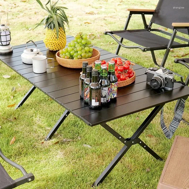 Camp Furniture HOOKI Official Outdoor Camping Dining Table And Chair Picnic Folding Portable Ultra-Light Egg Roll Spring