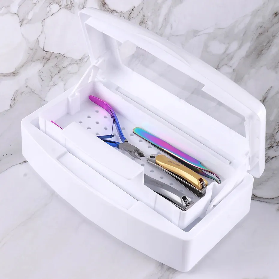 Nail Tools Disinfection Box Sterilizing Tray Sterilizer For Steel Metal Nipper Tweezers Equipment Cleaner Storage Tools BEG08 240123