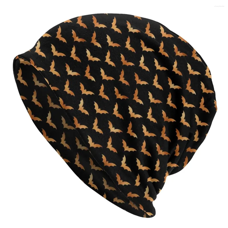 Boinas de boina de Halloween Bat Bat Patternd Beanies Caps For Men Mulheres Unissex Hip Hop Inverno de malha quente Chapéu de capô adulto