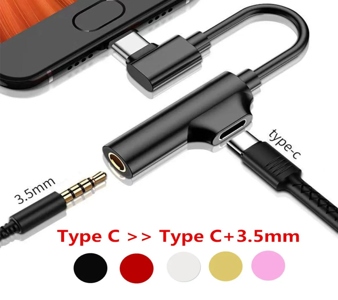 Typ C till Jack 3.5 Typ C-kabel O-adapter för Huawei Samsung som laddar lyssnande USB Typ-C 3,5mm Aux Earphone Converter för Xiaomi9284031