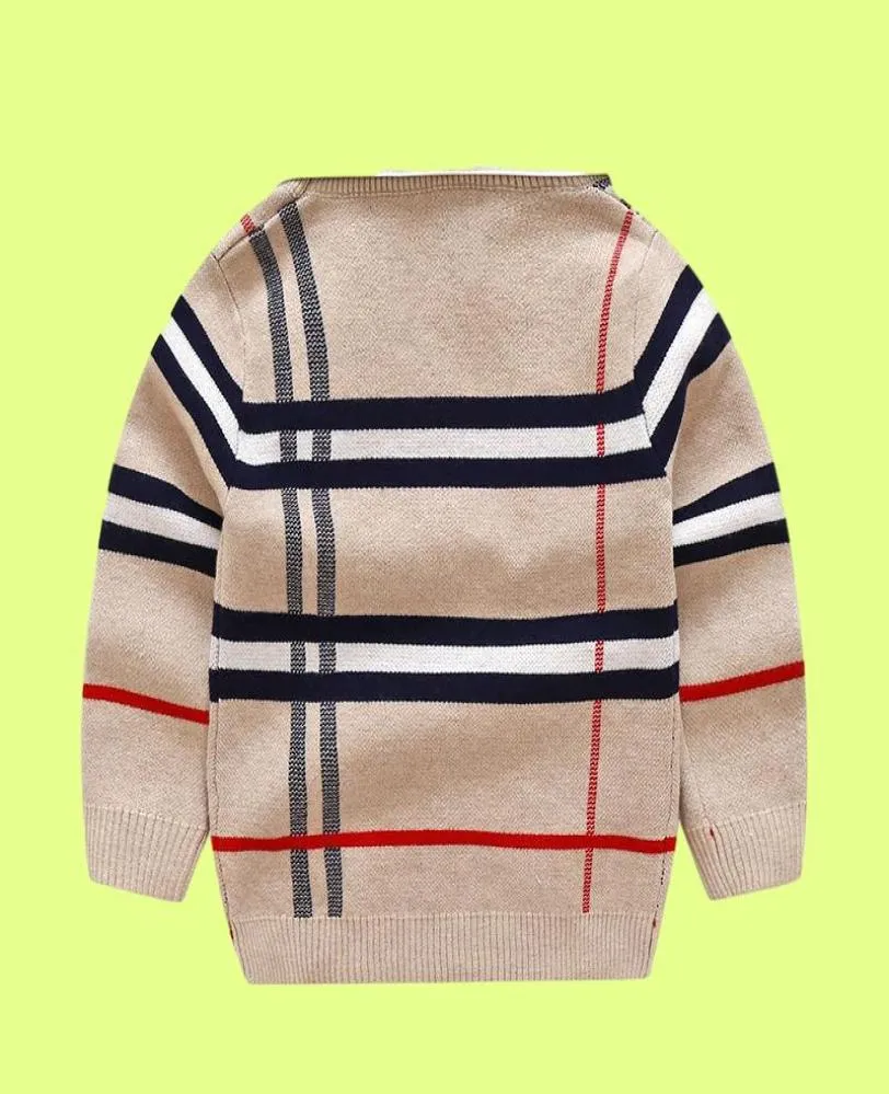 2022 Детский дизайнерский модный кардиган, свитер в клетку, хлопковый пуловер, детские свитера с принтом, джемпер из смеси шерсти для мальчиков и девочек clo9996149