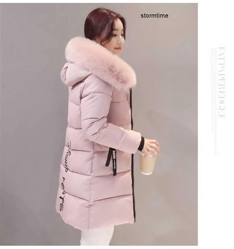 Women Parkas Winter Ladies Casual Long Coats Hooded Fur Collar Cotton Jackets Warm Coat Outwear