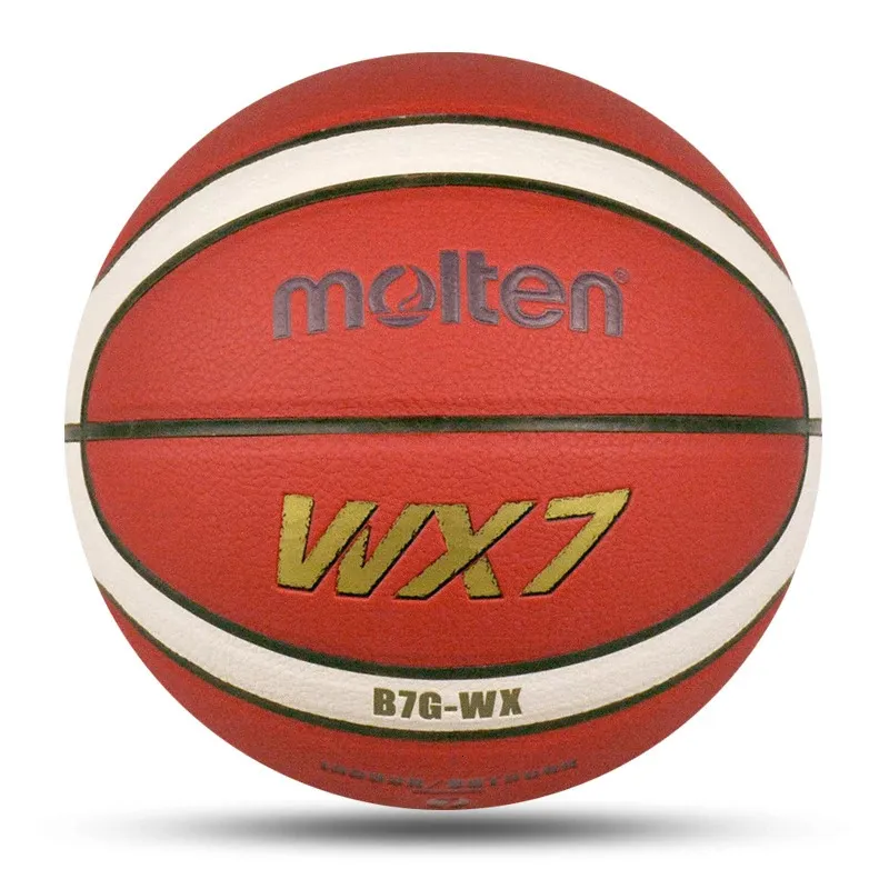 Molten Basketball Ball Officiell storlek 765 PU Högkvalitativ utomhus inomhusmatch Training Men Women Baloncesto 240131