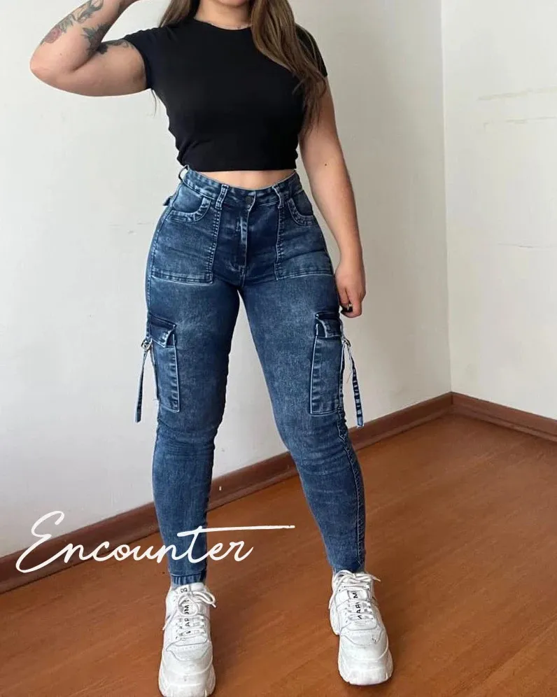 Fashion 2023 High Waist Skinny Strtechy Butt Lifting Slim Fit Women Wahed Pencil Jeans Sexy for Autumn Trendy Zipper Clre 240129