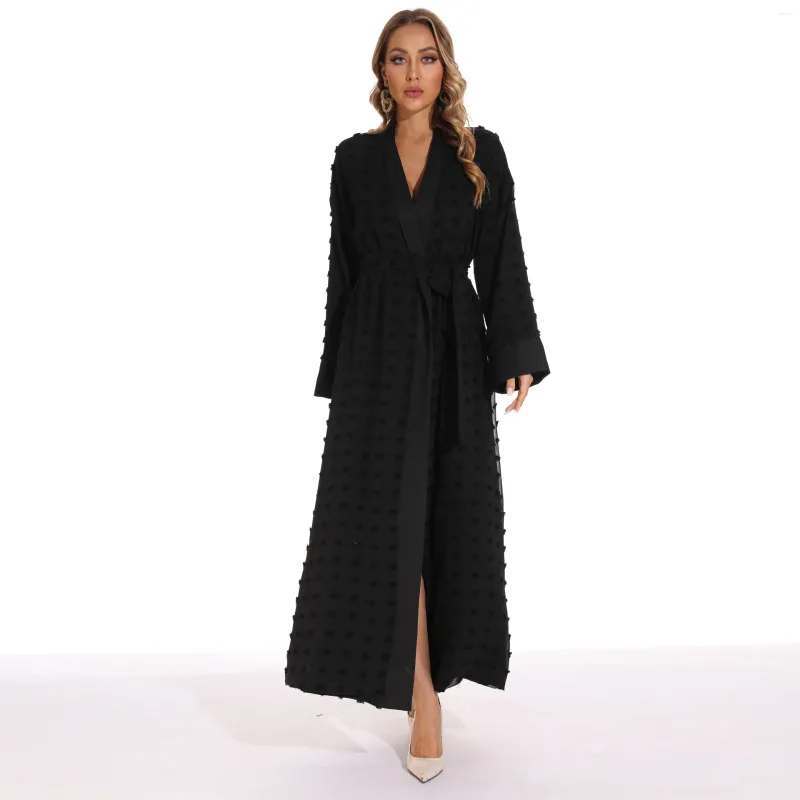 Etniska kläder Chiffon Cardigan Abaya Dubai Turkiet Kaftan Muslim Long Dresses For Women Casual Robe Kimono Femme Caftan Islam