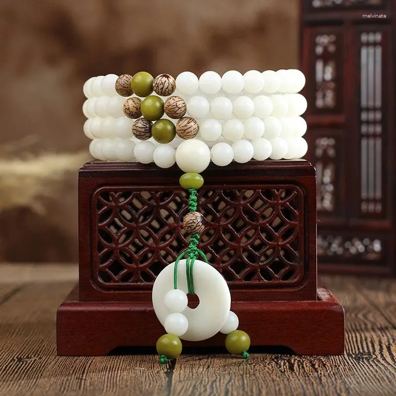 Strand Hand-Polished White Corypha Umbraculifea Abacus Beads 108 Tibetan-Style Wholesale Bracelet