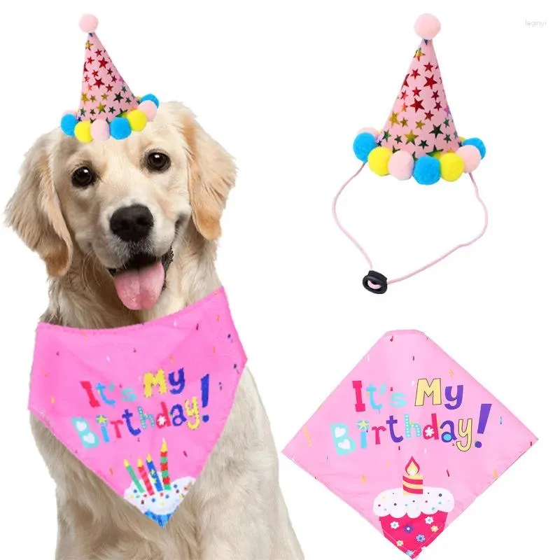 Hundkläder Happy Birthday Party Supplies Cute Bandana Pet Saliv Bibb SCARF Collar Matching