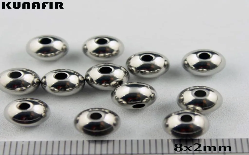 15mm2mm25mm35mm穴8mm直径滑らかな316Lステンレス鋼ビーズブレスレットネックレスアクセサリージュエリーDIYパーツ200pcs Z4697875