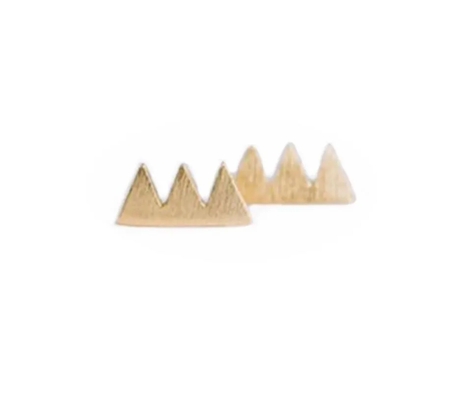 Золотые серьги-гвоздики с новейшими элементами, серьги-гвоздики с мультяшными холмами, зубчатые, цельные5796898