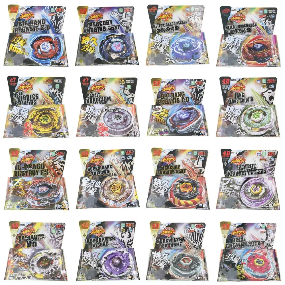 B-X Toupie Patlama Beyblade Döndüren Üst Metal Füzyon 16pcs/Lot 32 Stil BB104 BB105 BB128 4D Metal Launcher Çocuk Oyunu Oyuncakları 240127