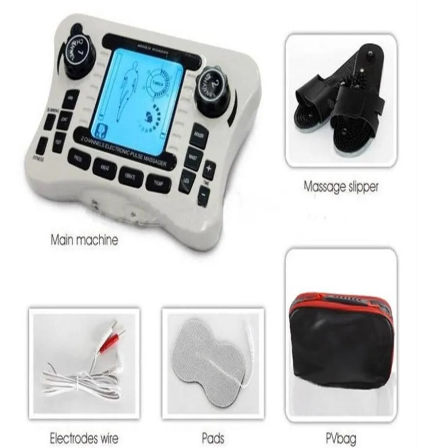 Dual channel pain relief nerve muscle tens electro stimulator body therapy massager physiotherapy apparatus foot massage slipper265738961