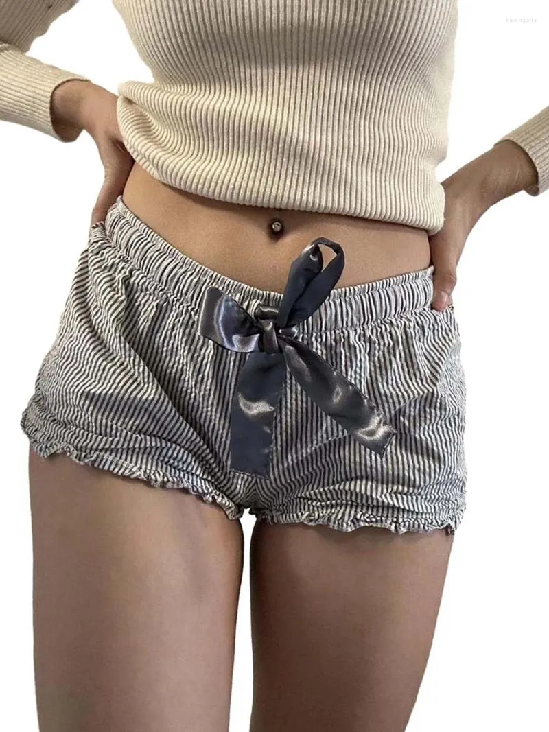 Damen-Shorts für Damen, modisch, gestreift, bedruckt, elastisch, hohe Taille, Booty, Streetwear, zum Anziehen