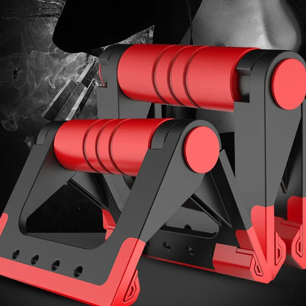 1 Pair Foldable Pushup Bracket Home Use Fitness PushUps Stand Rack Push Up Bar Red 240127