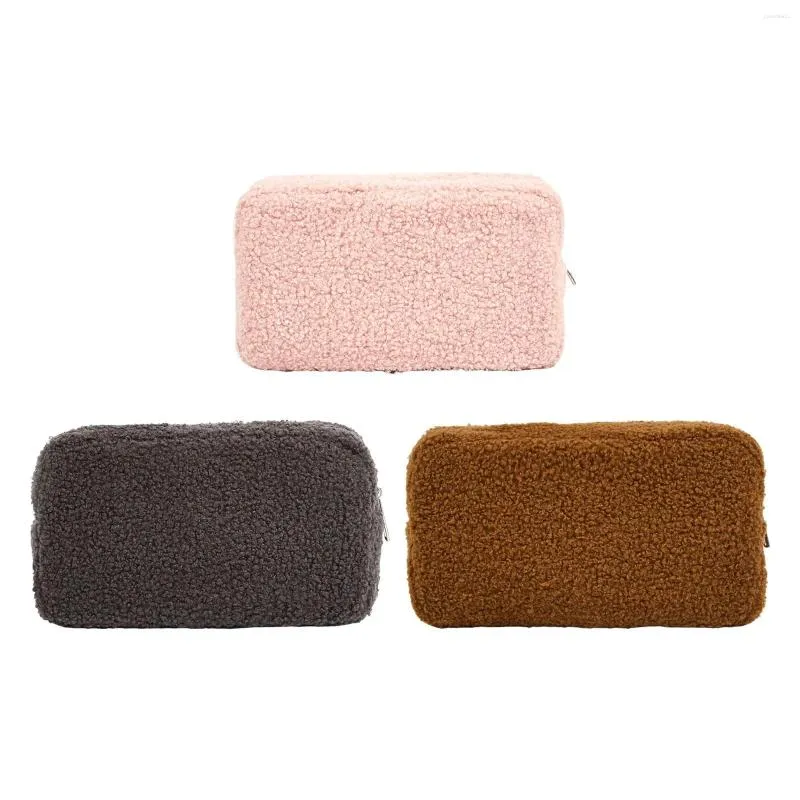 Sacs à cosmétiques, sac de voyage en tissu peluche, pochette Durable anti-poussière pour articles de toilette, accessoires pour cheveux, voyage d'affaires pour femmes