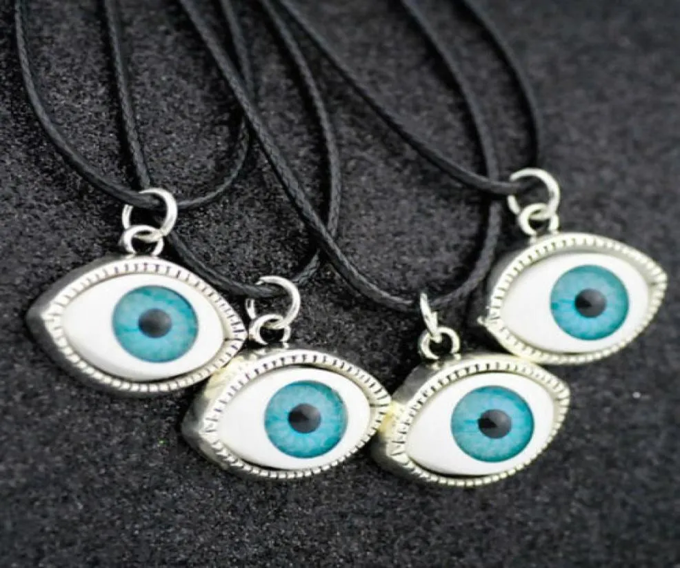 Whole 50pcsLot Fashion Evil Eye Pendants Turkish Luck Charms Necklaces Alloy Jewelry HJ2017678146