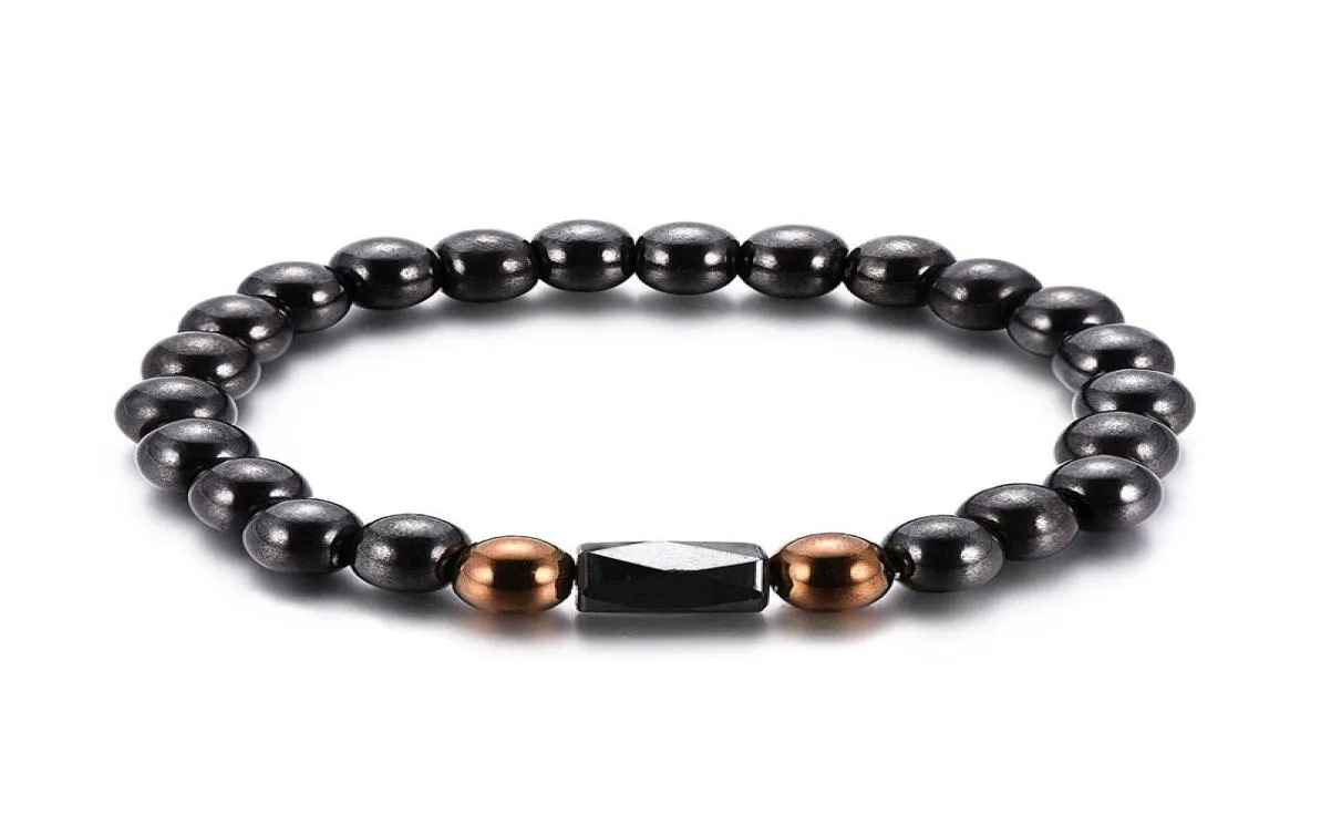 8mm Black Magnet Hematite Beaded Bracelet Healthy Mens Wristband Jewelry Whole Custom Bead Stretch Band8717378