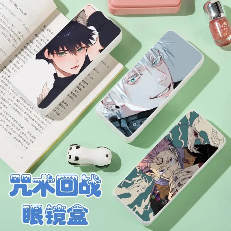 Jujutsu Kaisen Étuis à lunettes Anime Gojo Satoru Lunettes de soleil Étui rigide pour femmes Imprimé tendance Hommes Lunettes Rangement Étuis à lunettes 240118