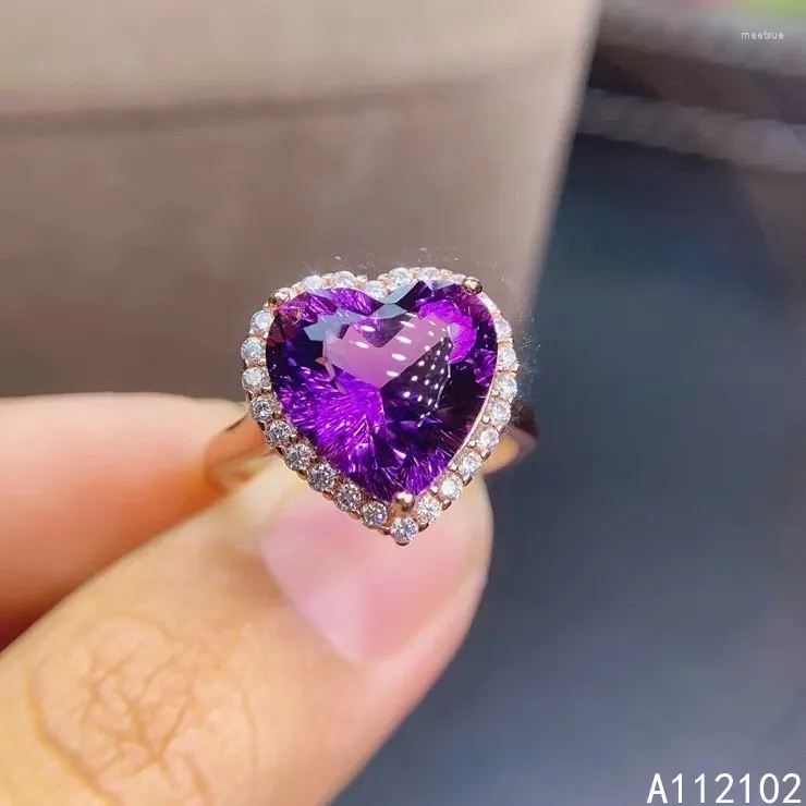 Cluster Rings KJJEAXCMY Fine Jewelry 925 Sterling Silver Inlaid Amethyst Luxury Girl Ring Support Test Chinese Style Selling