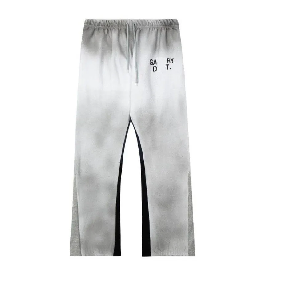 Calças masculinas Galleryes Depts Multi Painel Queimado Mulheres Esportes Soltos High Street Casual Sweatpants Calças Vintage Qhfr