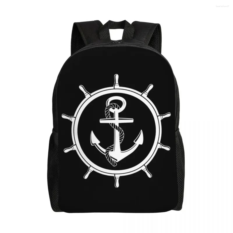 Sac à dos Ancre nautique Voyage Femmes Hommes École Ordinateur Bookbag Marine College Student Daypack Sacs