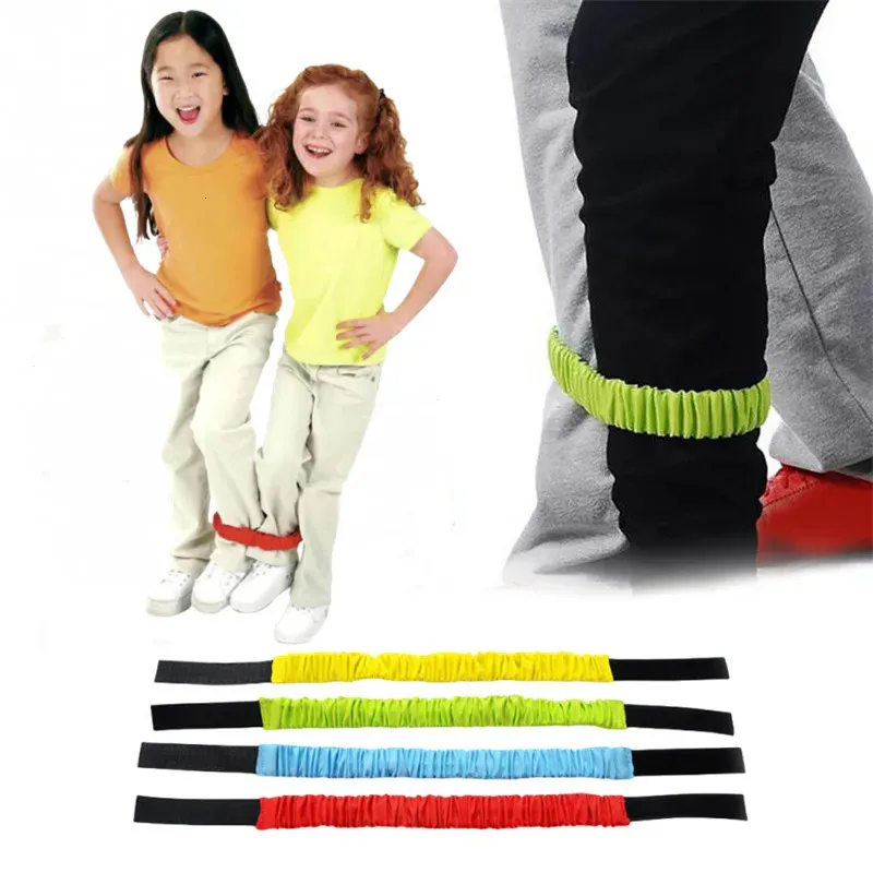 2 Person 3 Foot Group Toy Elastic Bandage Multi Person Outdoor Sports Feet Binding Rope Props Parent-child Game Elastic Bandage