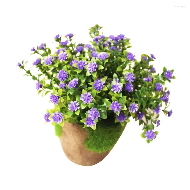 Flores decorativas Plantas artificiales Planta simulada Bonsai Flor de plástico para decoración del hogar (azul)