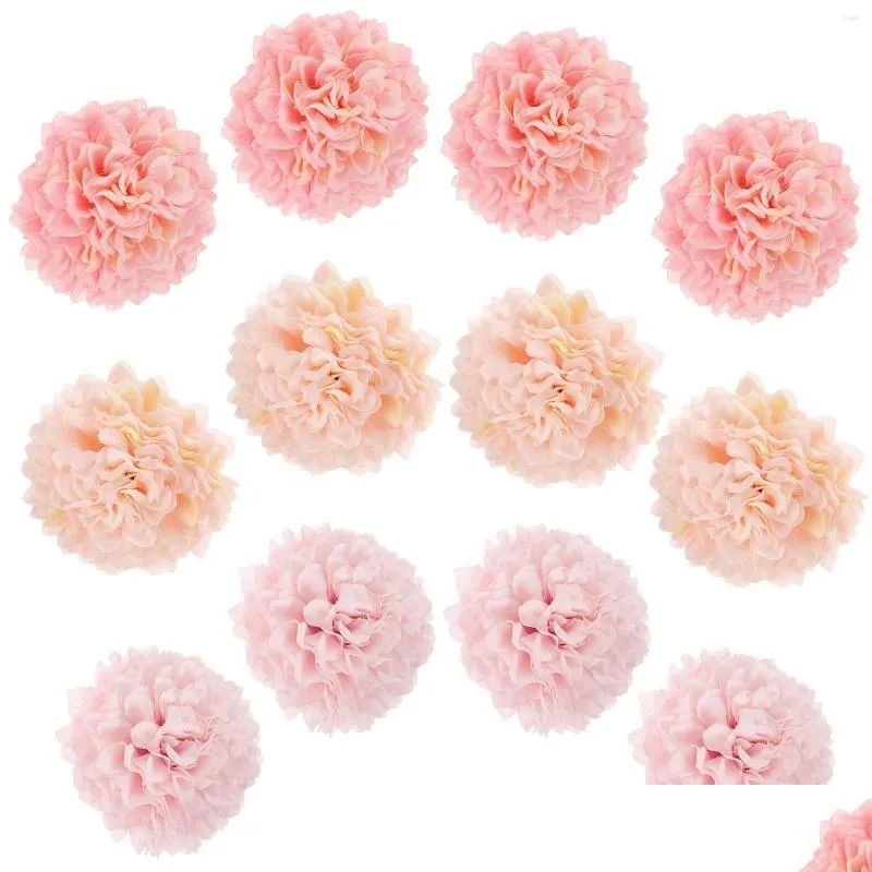 Decoratieve Bloemen Kransen 12 Stuks Hortensia Kunstbloem Decor Decoraties Hortensia's Nep Diy Voor Feest Zijden Doek Drop Delivery Otcot