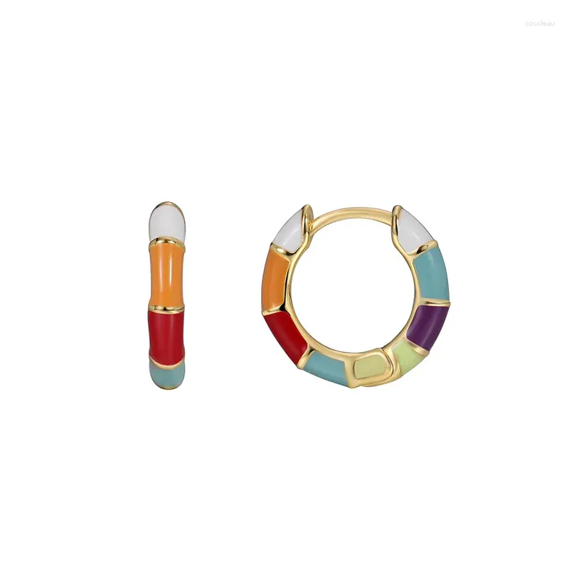 Orecchini a cerchio Uniorsj Gioielli di moda Stile moderno semplice Smalto multicolore Rotondo per donna