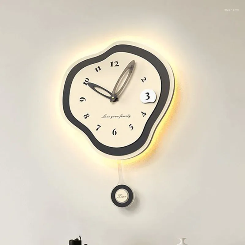 Wandklokken Fancy Nordic Wood Needle Unieke keuken Lichtgevend modern design Reloj De Pared Para Sala Home Decor