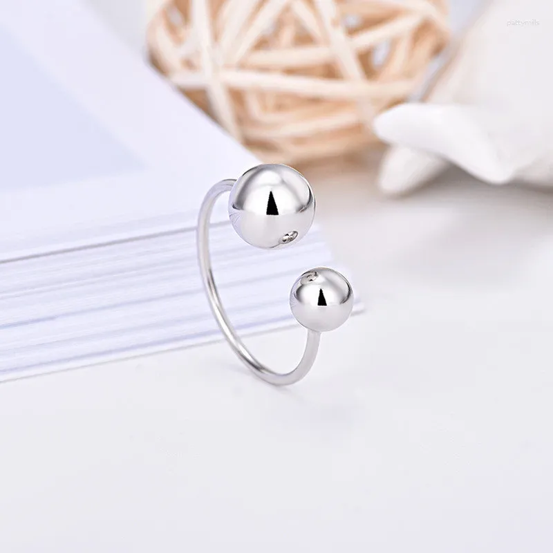 Anéis de cluster em 925 prata esterlina suave grânulo ajustável anel de noivado feminino casamento moda jóias itens com