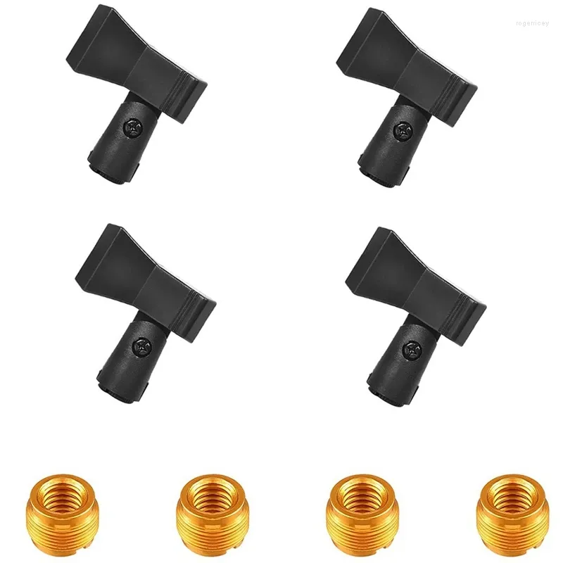 Microphones Clips de micro pour supports support de pince de microphone support de condensateur réglable avec 4 adaptateurs d'écrou en cuivre