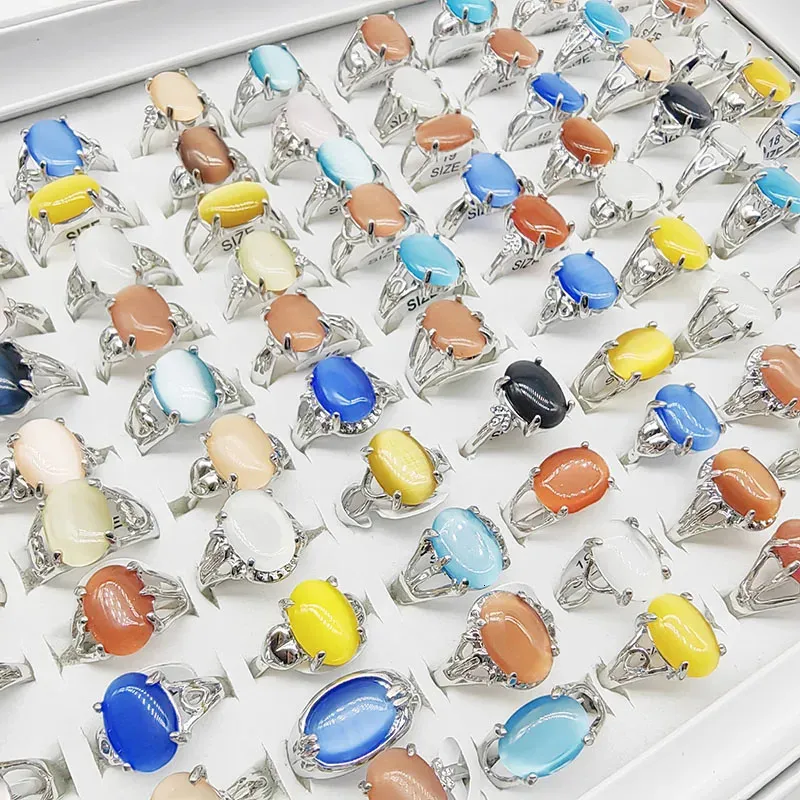 Wholesale Bohemia Mix Color Agate Stone Finger Rings for Women Party ...