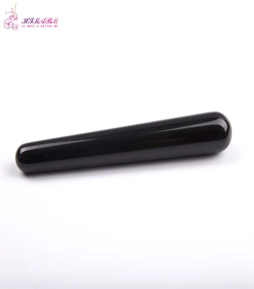 Himabm Natural Obsidian Massage Stick Beauty Massage Wand för ansiktsmassage Yoni Wand Health Beauty Disel Crow039s Fötter230w5416438