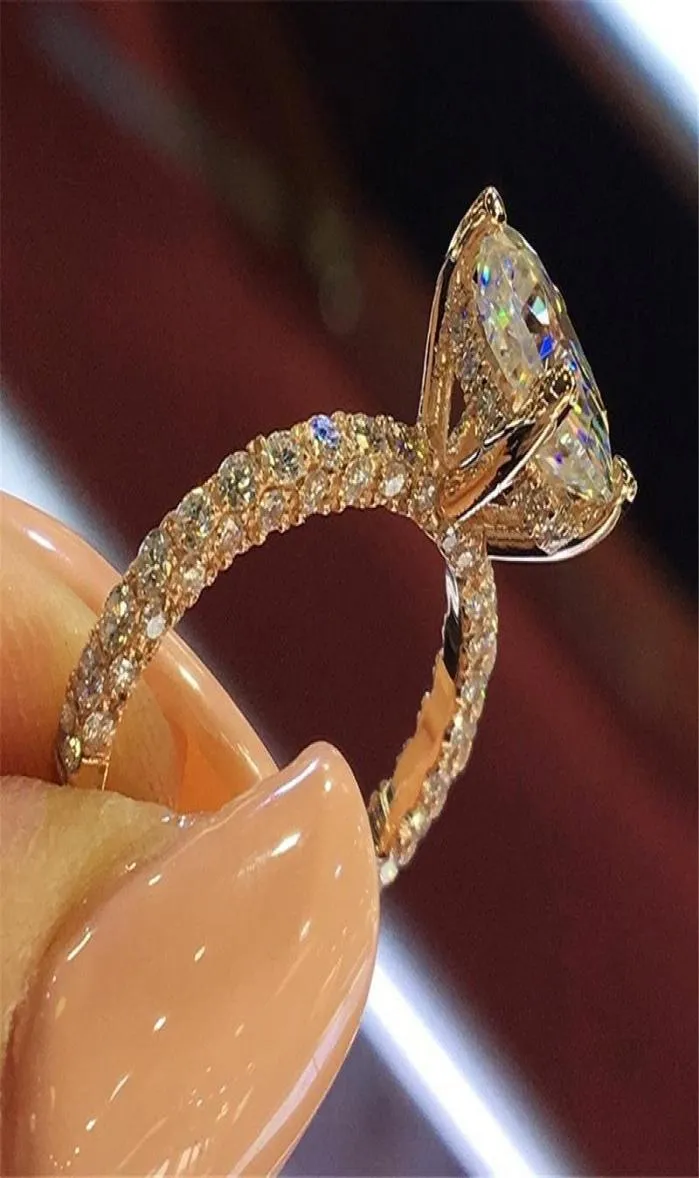 Hot Flash Diamond Round Princess Ring Crystal von Rovskis Fashion Women Engagement Wedding Diamonds Rings9106761