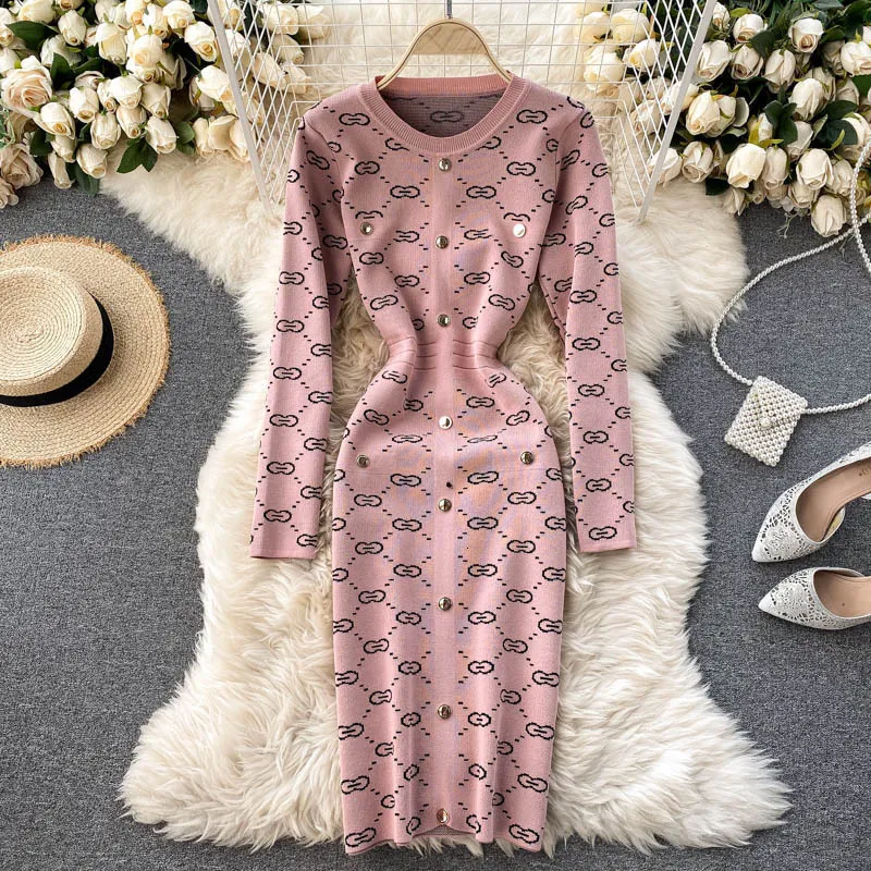 Womens Knitted Sweater Dress With Round Neck And... From Guan02, $18.83 In  Bulk | DHgate.Com