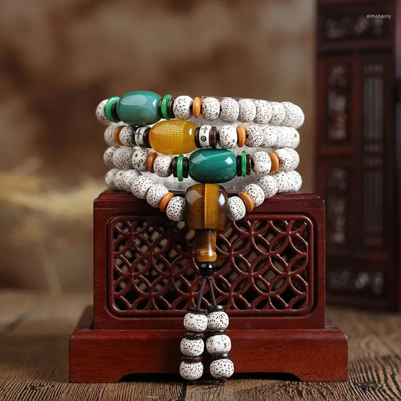 Strand natural hainan xingyue bodhi contas pulseira moagem a seco semente 108 casal colar