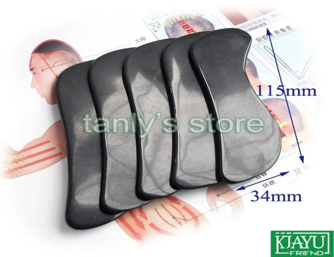 Good quality Traditional Acupuncture Massage Tool Guasha beauty kit Buffalo Horn quotSquotshape 25pieceslot gift gua sha cha8246976