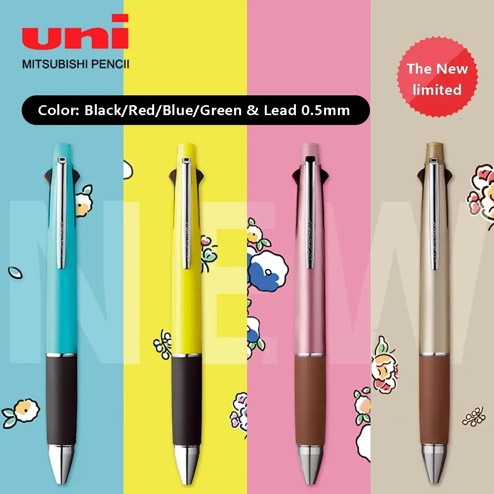 Uni multifunktionell kulspetspenga gel penna 4 1 jetstream msxe5-1000 mekaniska penna kontor tillbehör barn lärande brevpapper 240119