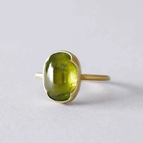 Bandringar Hecheng Famous Ethnic Style Simple Olive Green Stone Mens and Womens Wedding Eloy Ring