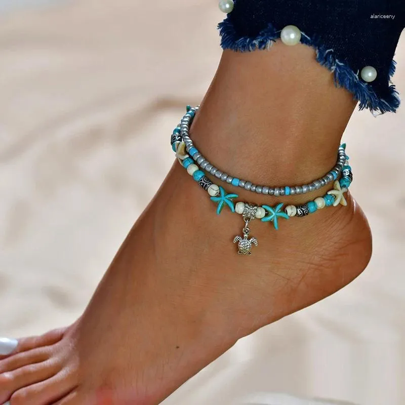 Anklets Fitshinling Bohemian Beach Seed Beads Foot Leg Ankle Bracelet Holiday Vintage Jewelry For Women Fashion 2024 Summer