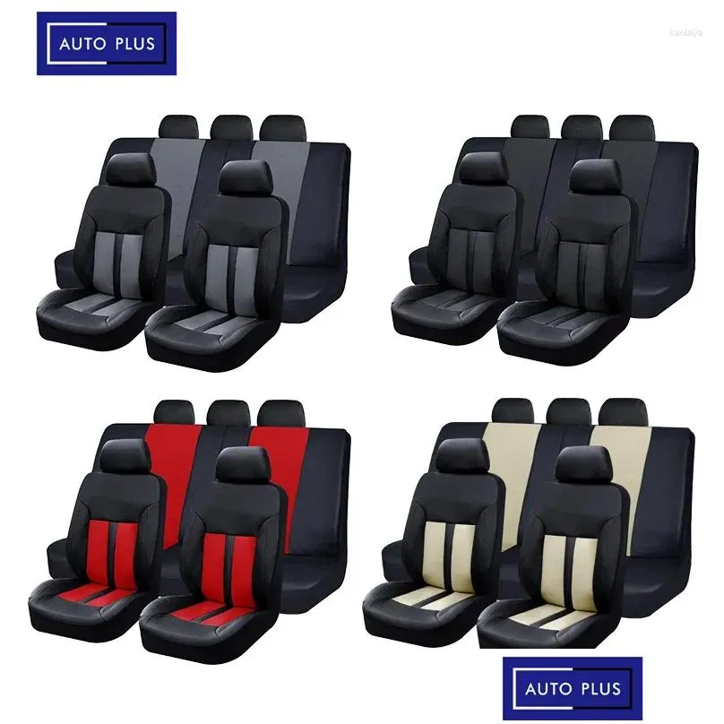 Coprisedili per auto Ers Plus Size Pelle PU adatta per la maggior parte degli accessori per camion Suv Cuscino interno Er Drop Delivery Automobili Motociclette Otcqw