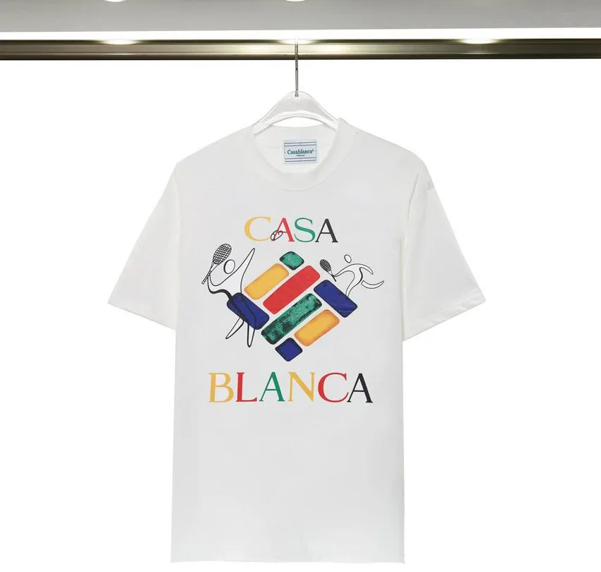 Femmes Hommes Casablanca T-shirt Mode Hommes Casual T-shirts Homme Vêtements Street Designer T Tennis Club Shorts Manches Vêtements Chemises Chemise 397