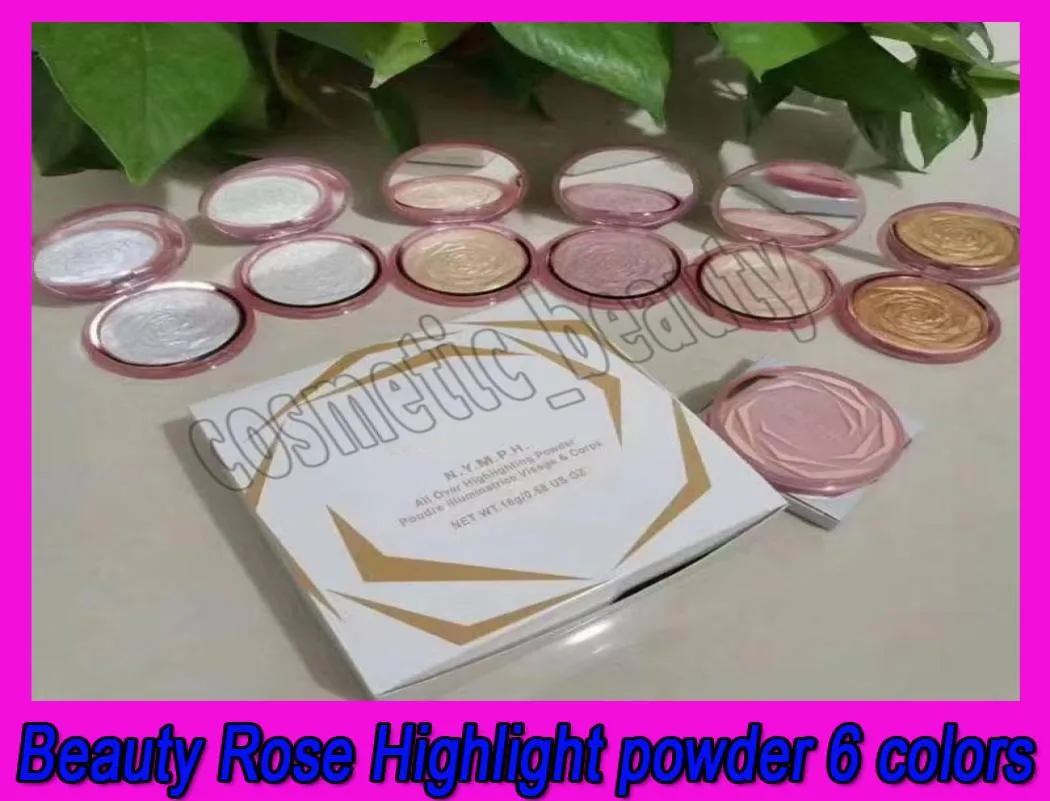 Beauty Rose Highlight Powder 6 Colors Diamond Bronze Body Highlighter Face Makeup Ljusande Markering Pressed5000816