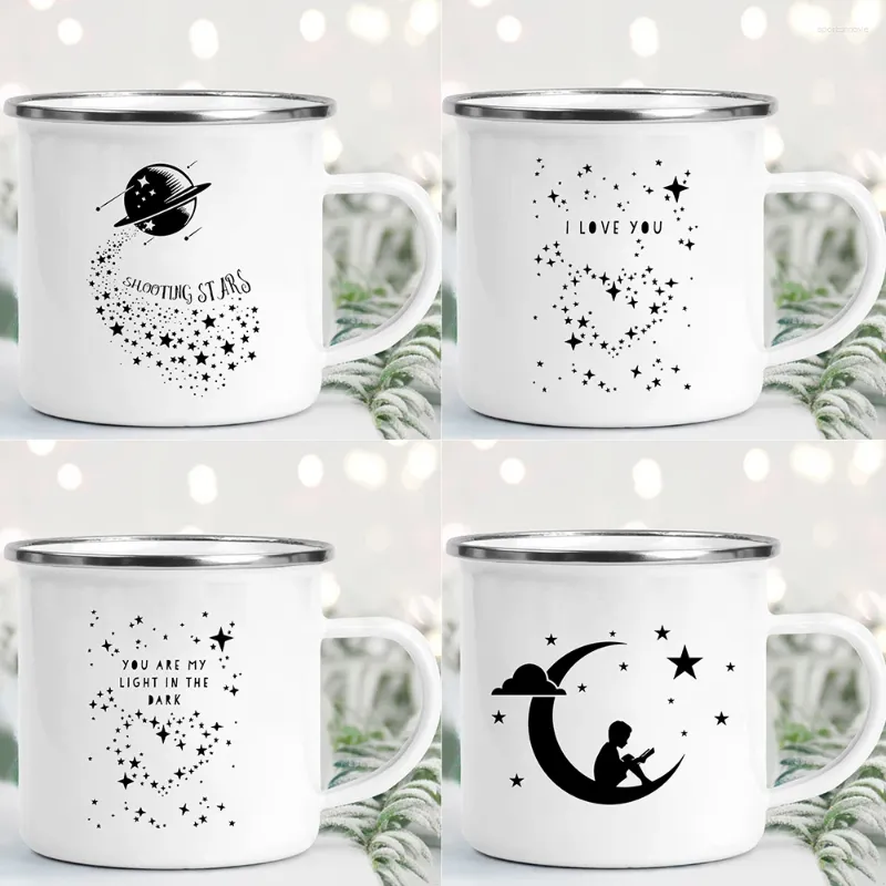 Mugs Night Star Sky Creative Emamel Coffee Tea Home Party Beer Drink Juice COCOA Cup vuxen Child Breakfast Milk Mugg Holiday Gift